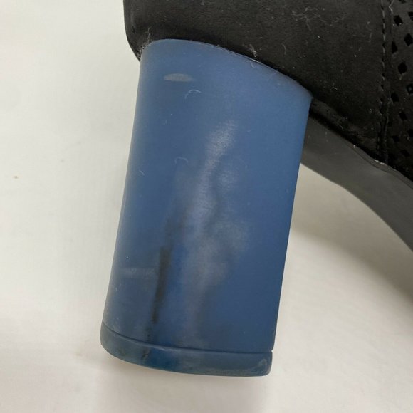 Camper Myriam Ankle Boots 37 7 Perforated Black Navy Blue Heel Mod Booties - Picture 7 of 12